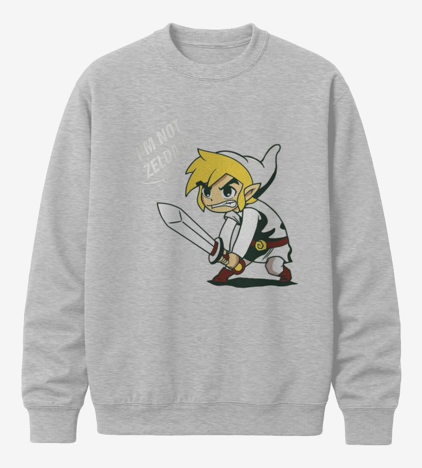 Poleron polo Gris Melange de No soy zelda