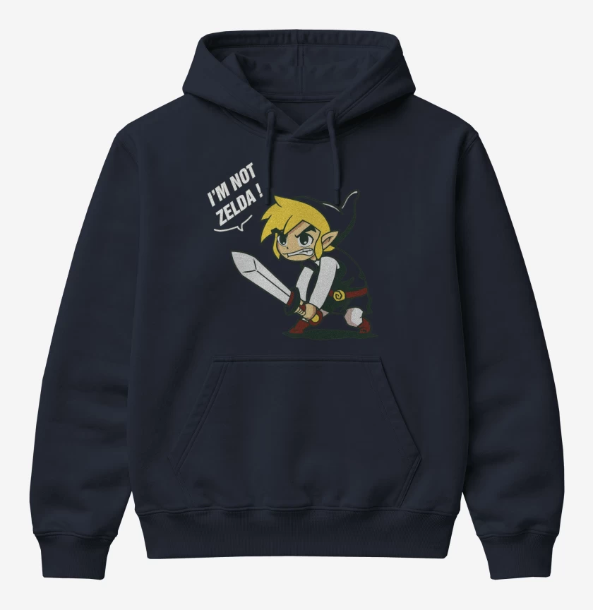 Poleron Canguro básico Azul Marino de No soy zelda