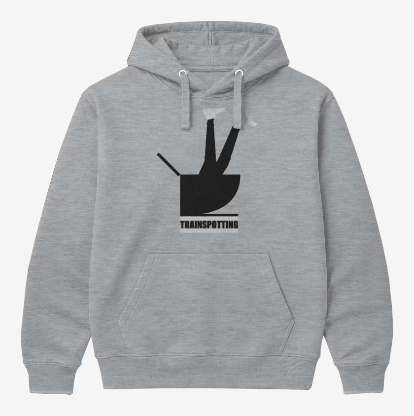 Polerón Canguro Gris Melange de Trains Taza 