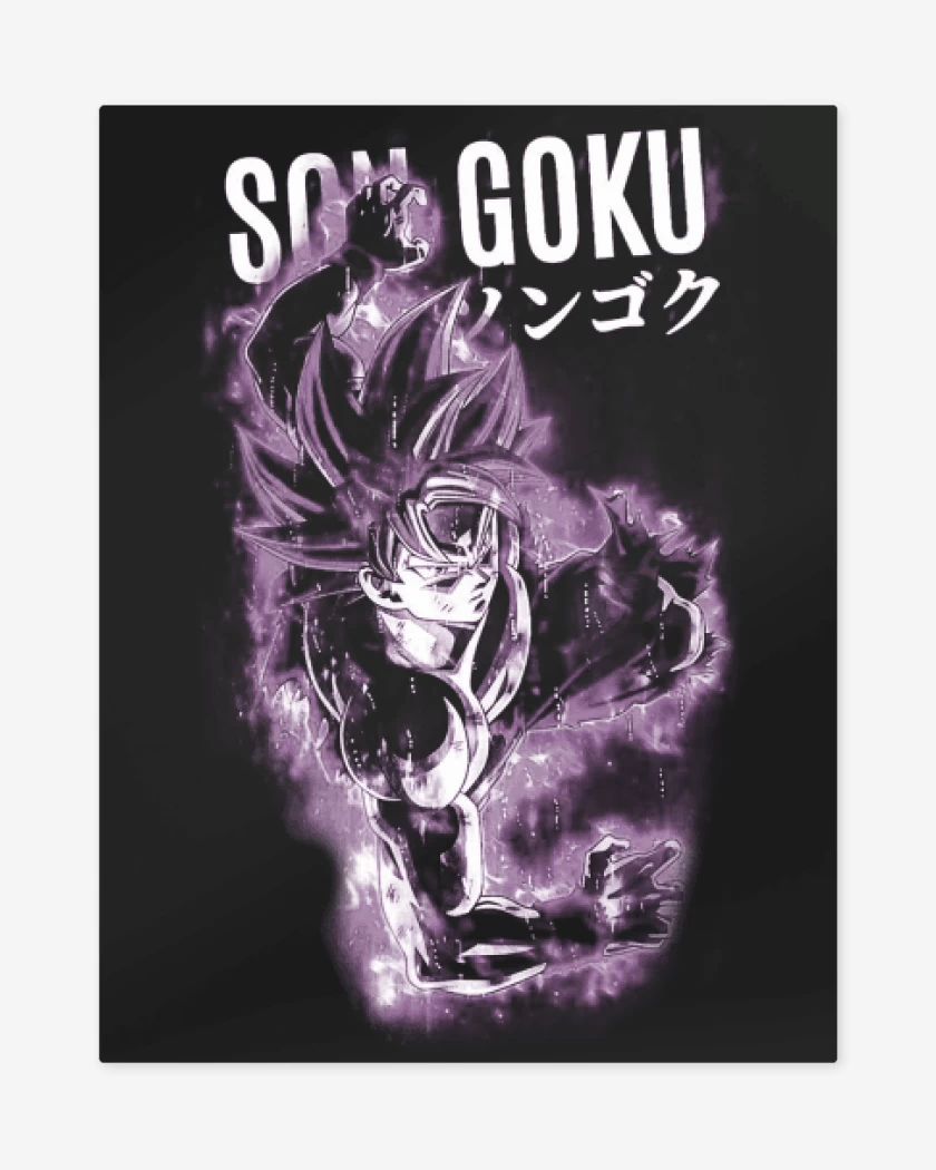 Print metalico Negro de Son goku miggate
