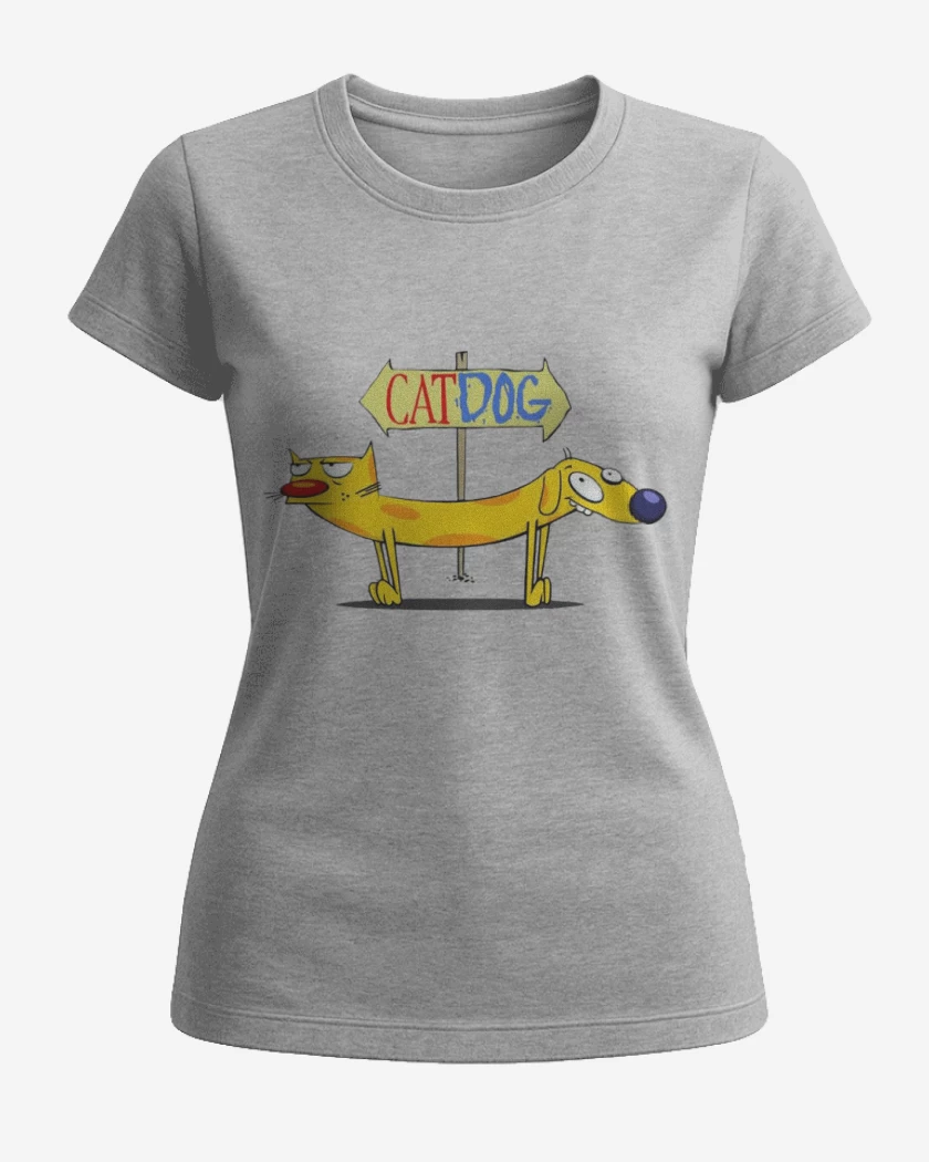 Polera de Mujer Gris Melange de CatDog