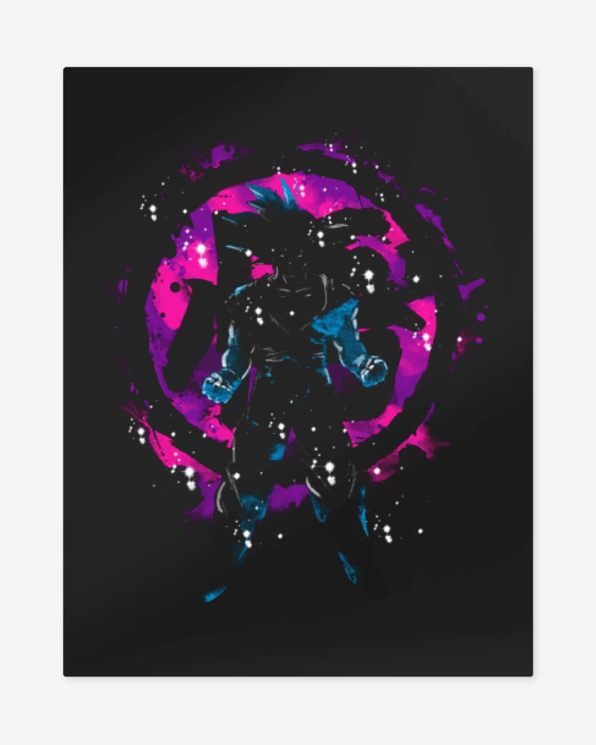 Print metalico Negro de Hola soy goku