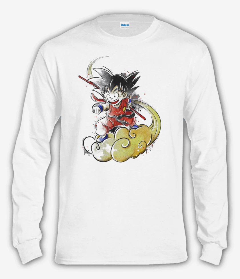 Polera manga larga Blanco de Goku jr