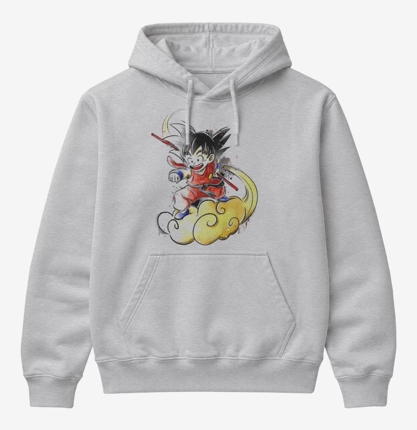 Poleron Canguro básico Gris Melange de Goku jr