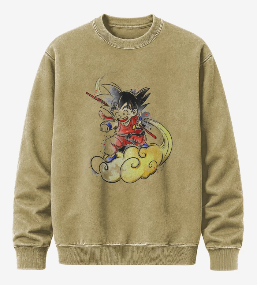 Poleron Polo Acid Wash Beige de Goku jr