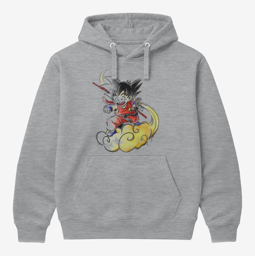 Polerón Canguro Gris Melange de Goku jr
