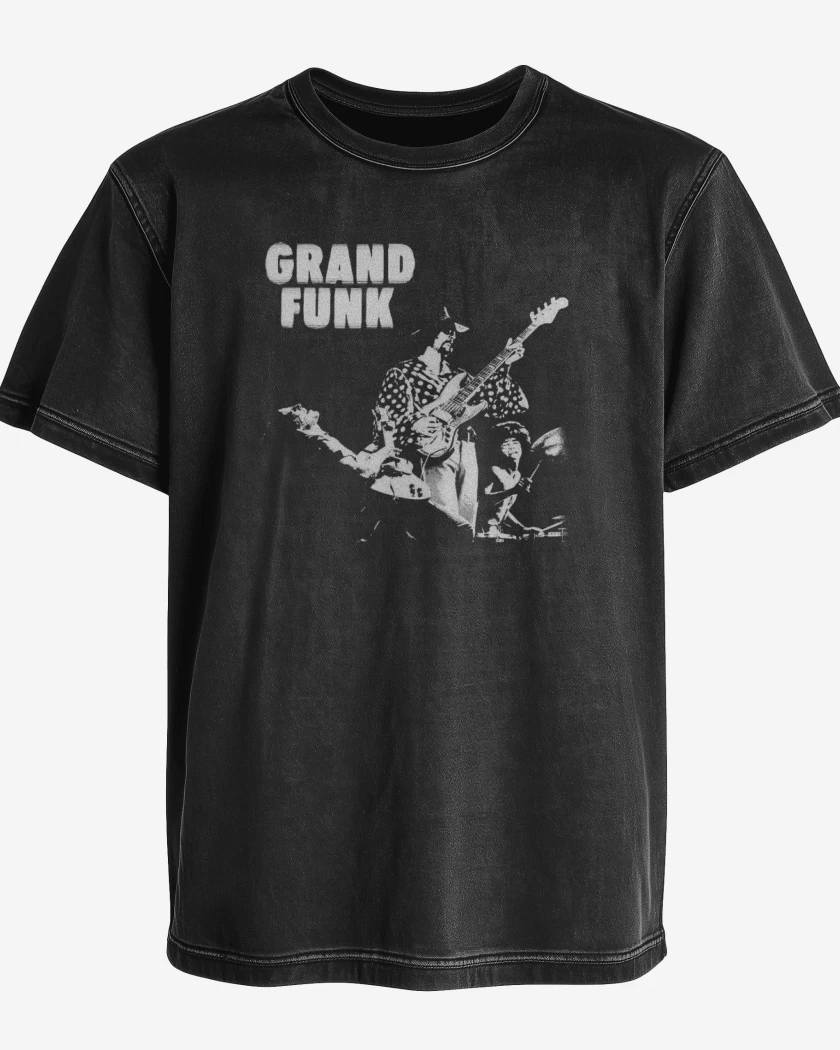 Polera desgastada Negro de Grand Funk