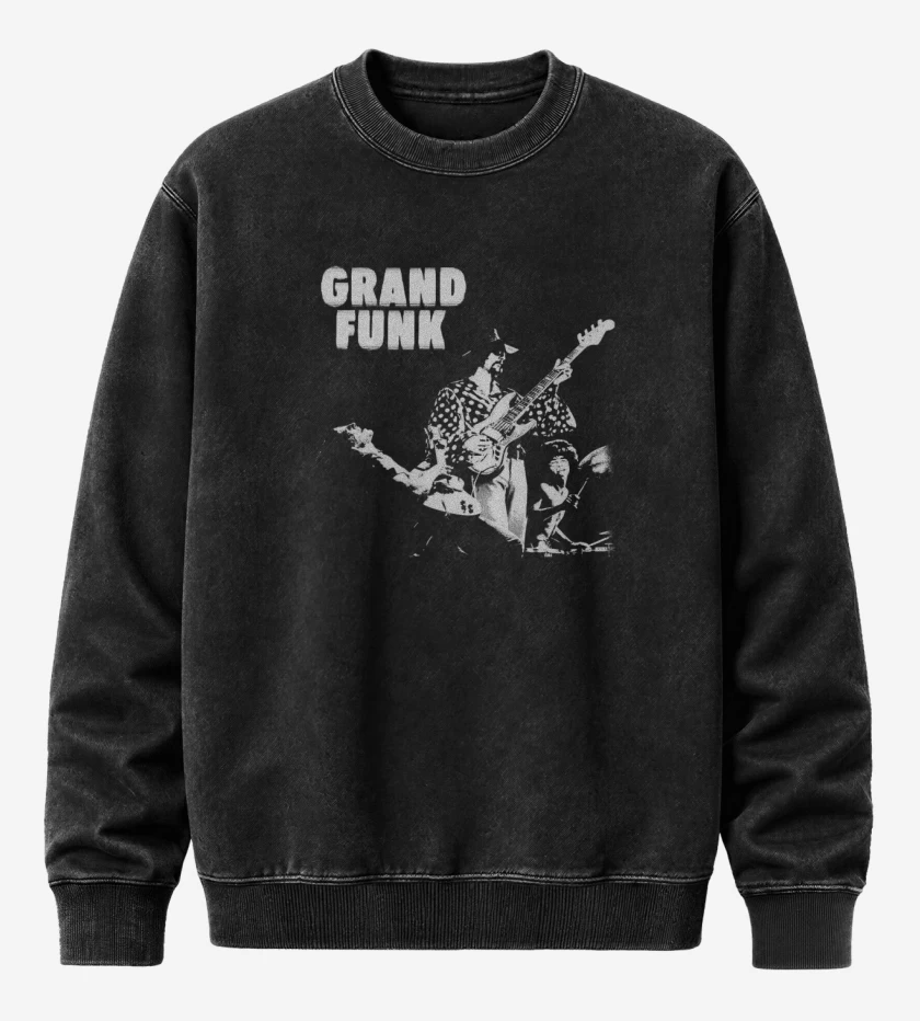 Poleron Polo Acid Wash Negro de Grand Funk