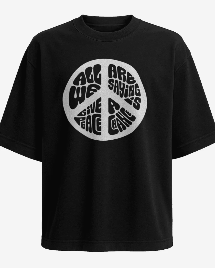 Polera Oversize Negro de Oportunidad a la paz 