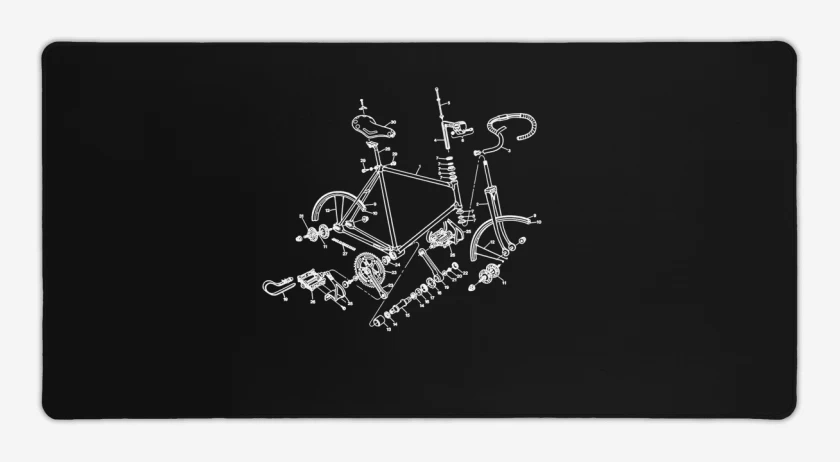 Mouse pad Gamer Negro de Piezas Cleta 