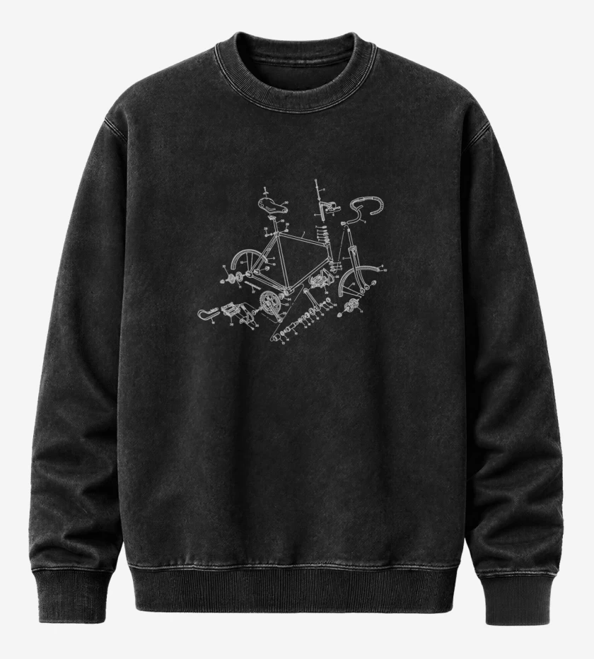 Poleron Polo Acid Wash Negro de Piezas Cleta 