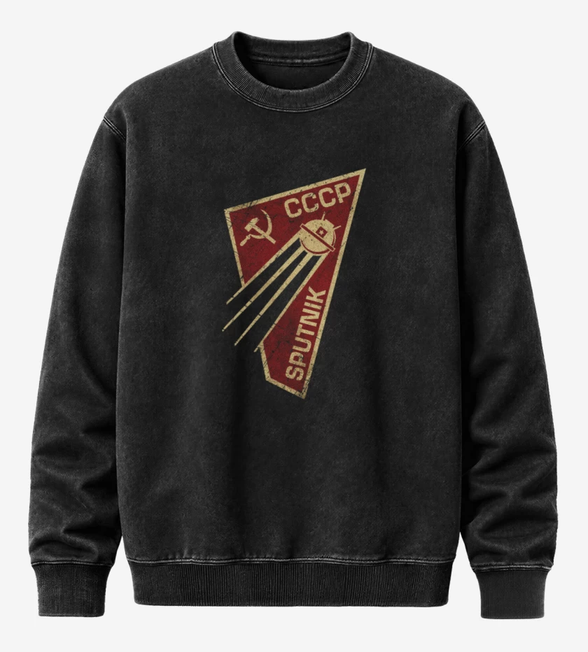 Poleron Polo Acid Wash Negro de Sputnik 