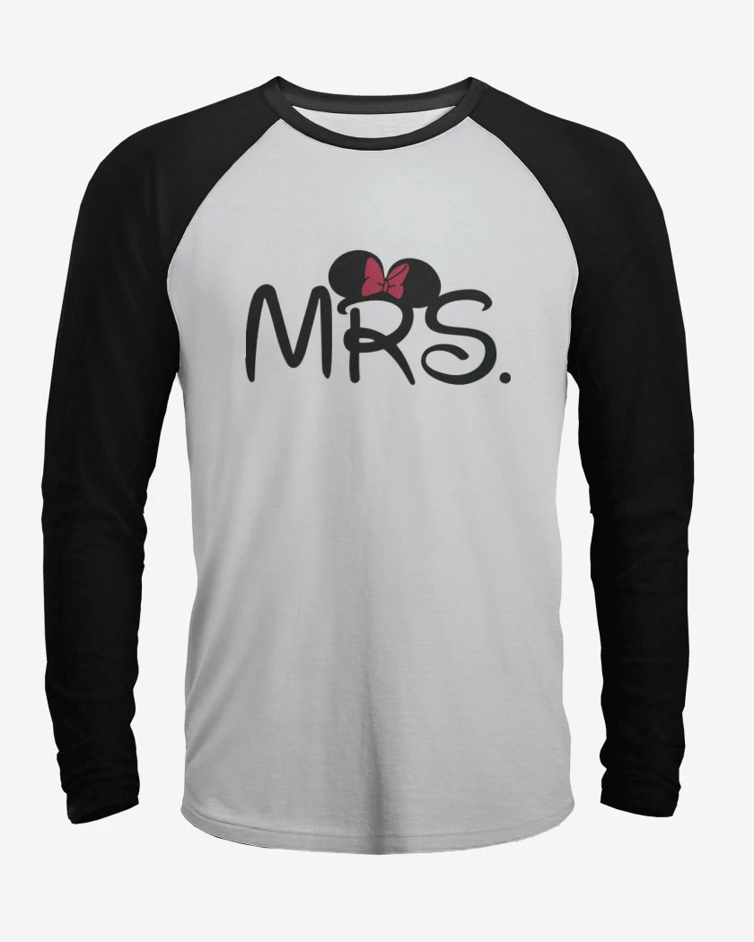 Polera Raglan Blanco / Negro de Minnie Mrs.