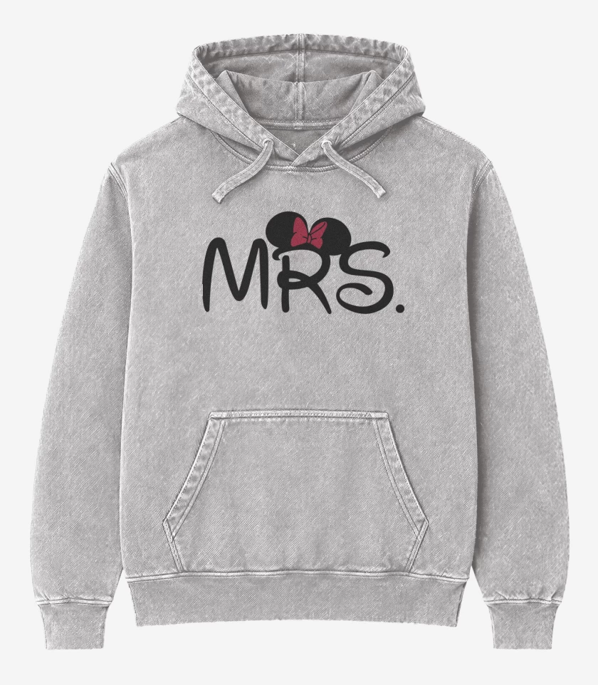 Poleron Canguro Acid Wash Gris Melange de Minnie Mrs.