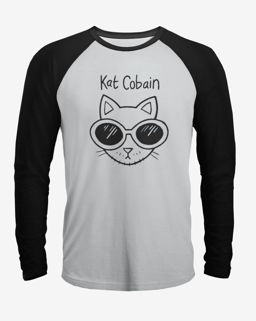 Polera Raglan cat cobain