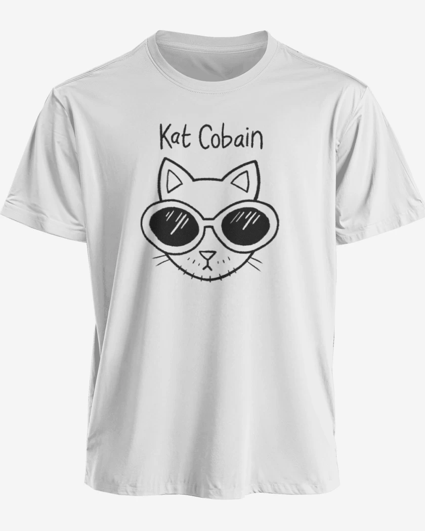Polera premium Blanco de cat cobain