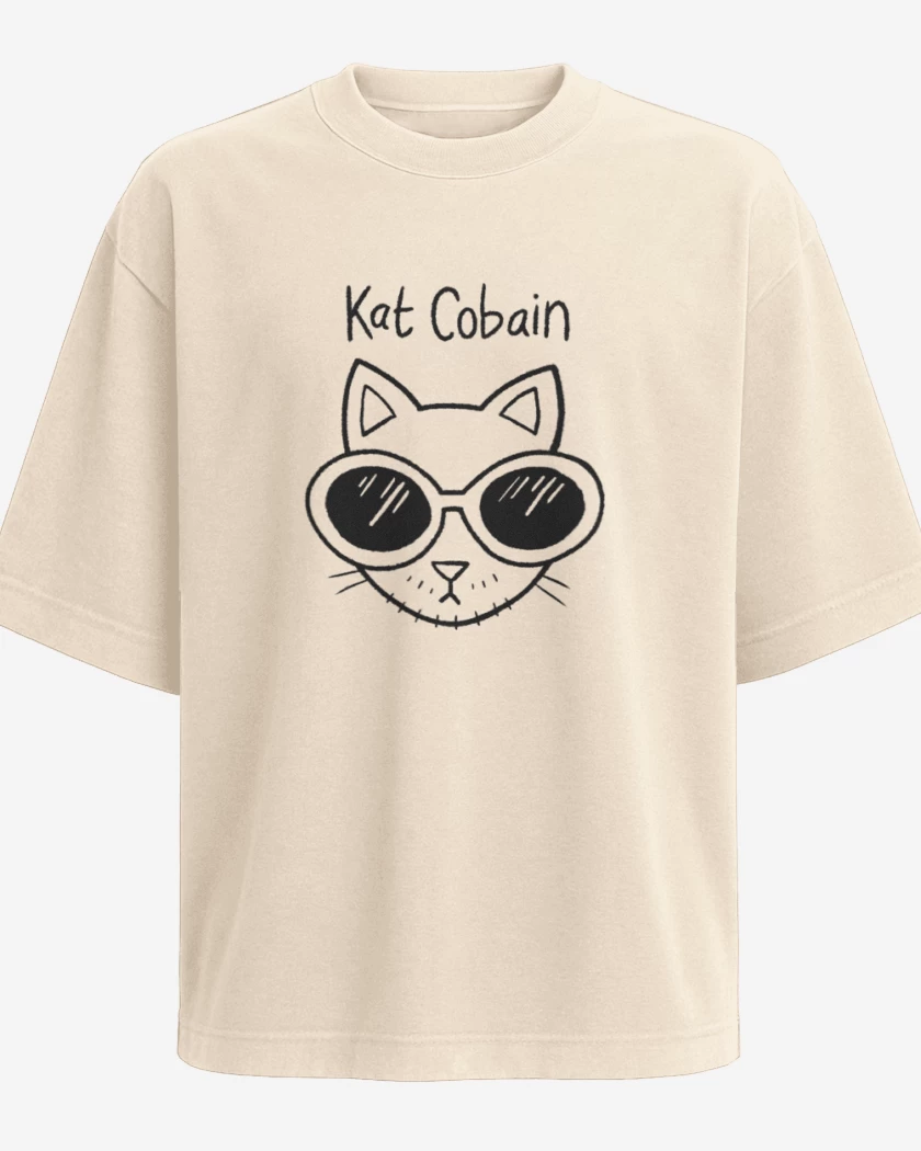 Polera Oversize cat cobain