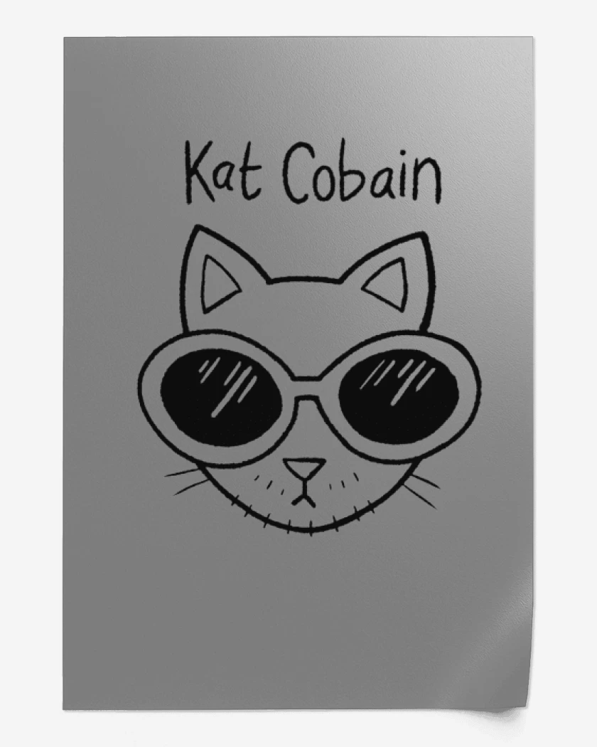 Print Gris Melange de cat cobain