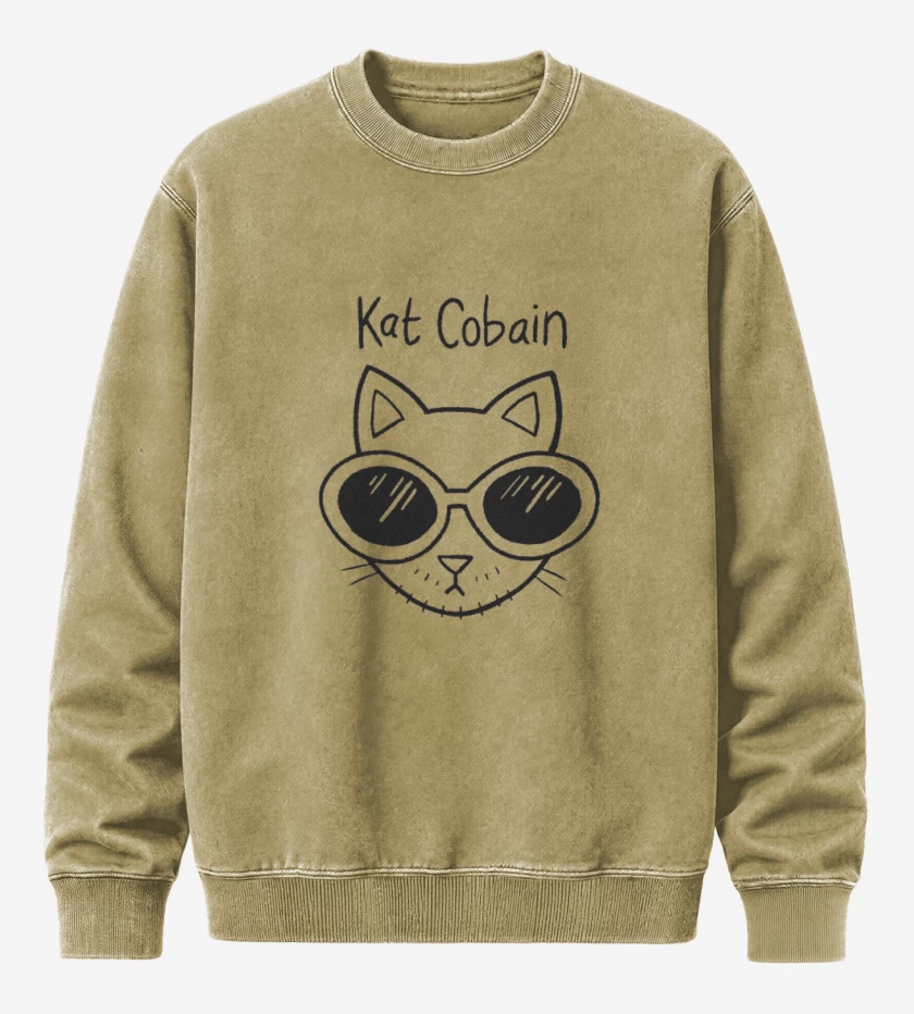 Poleron Polo Acid Wash Beige de cat cobain