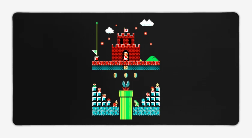 Mouse pad Gamer Negro de Super bigote numero uno