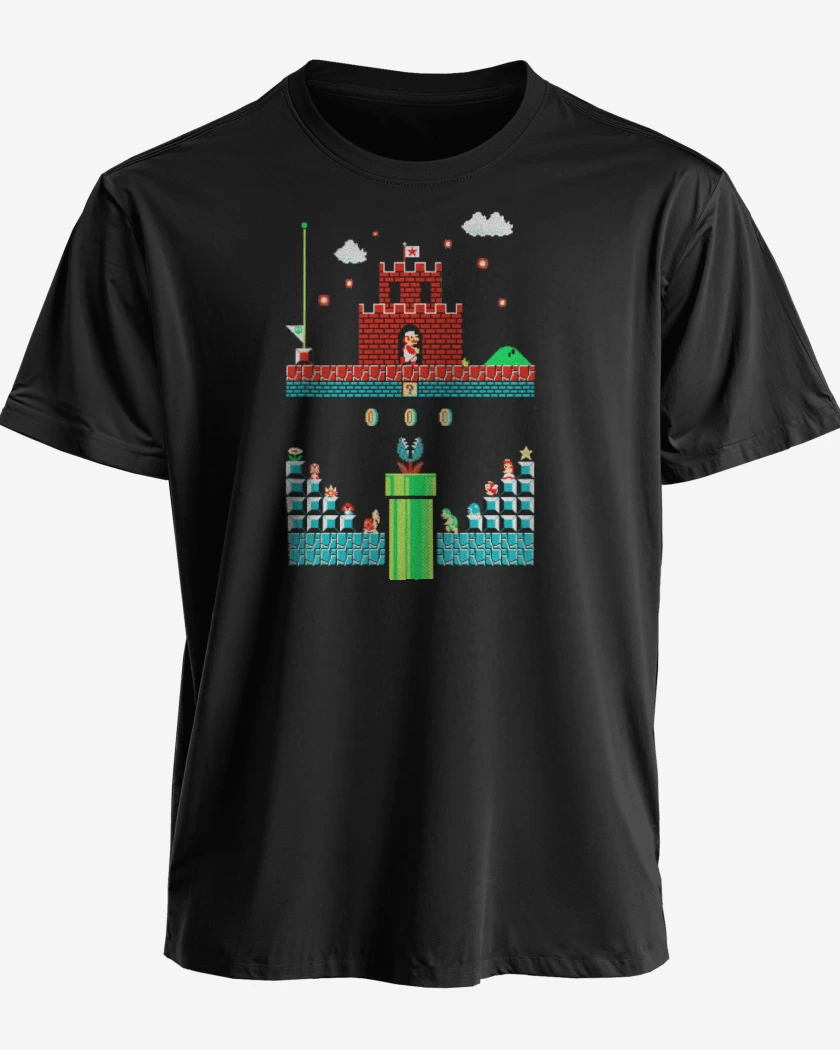 Polera premium Negro de Super bigote numero uno