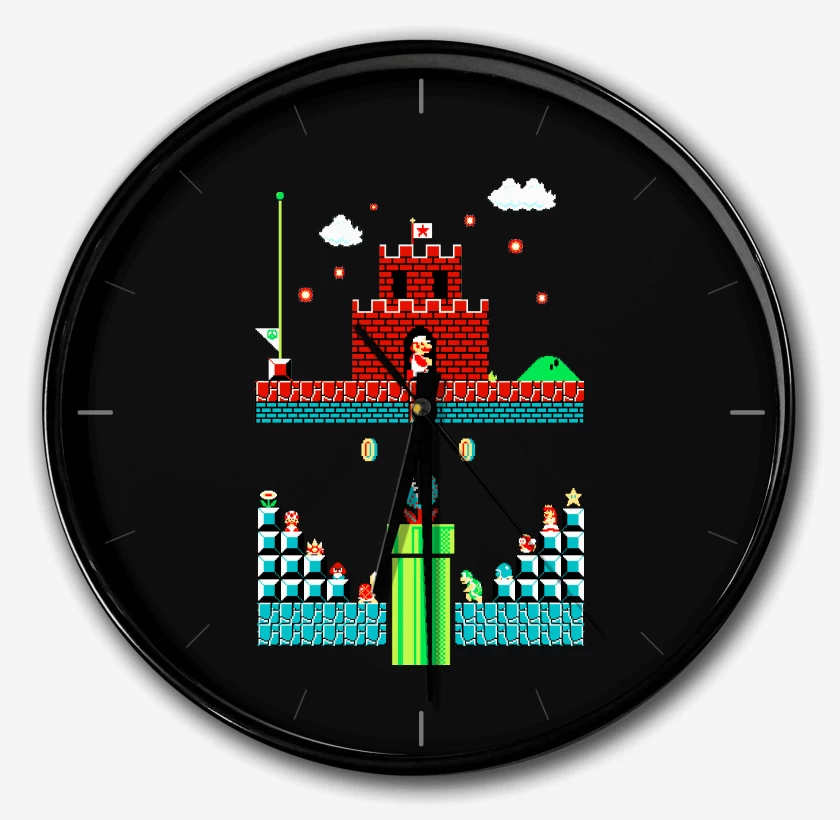 Reloj Negro de Super bigote numero uno