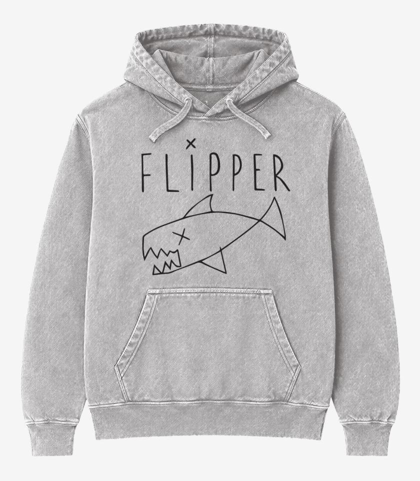 Poleron Canguro Acid Wash Gris Melange de Flxpper