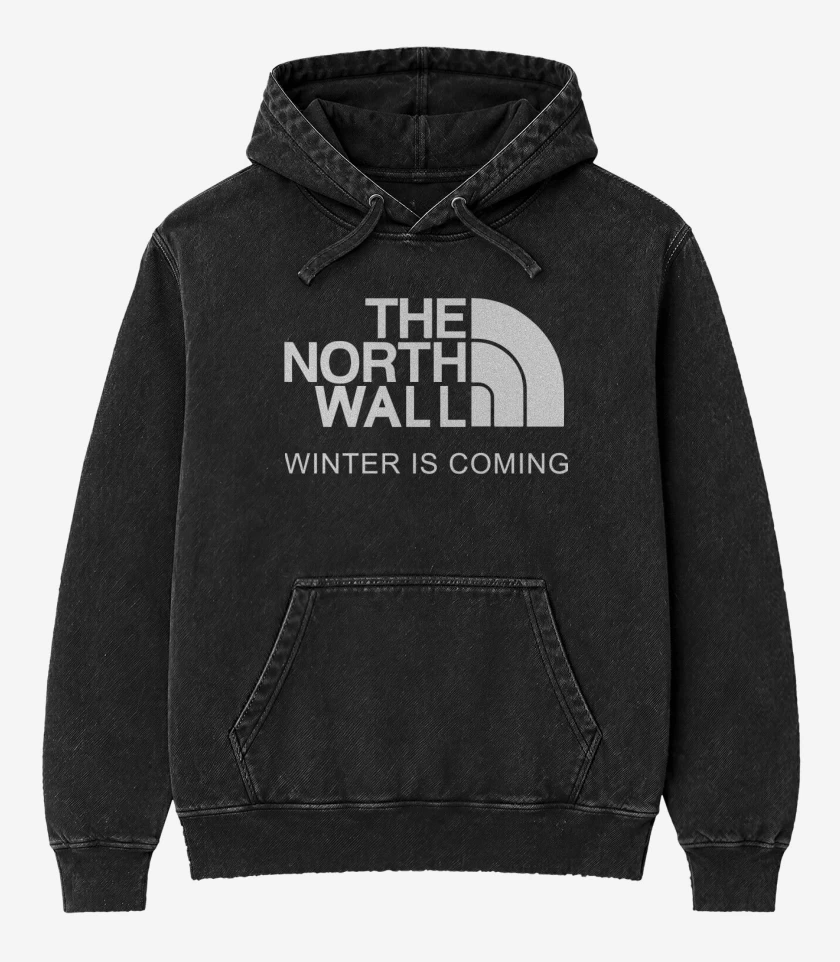 Poleron Canguro Acid Wash Negro de The North Wall