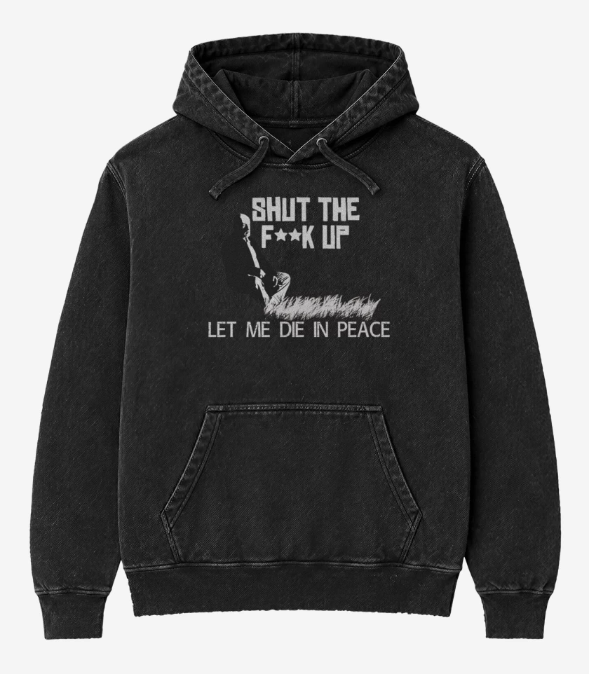 Poleron Canguro Acid Wash Negro de Let me die in peace