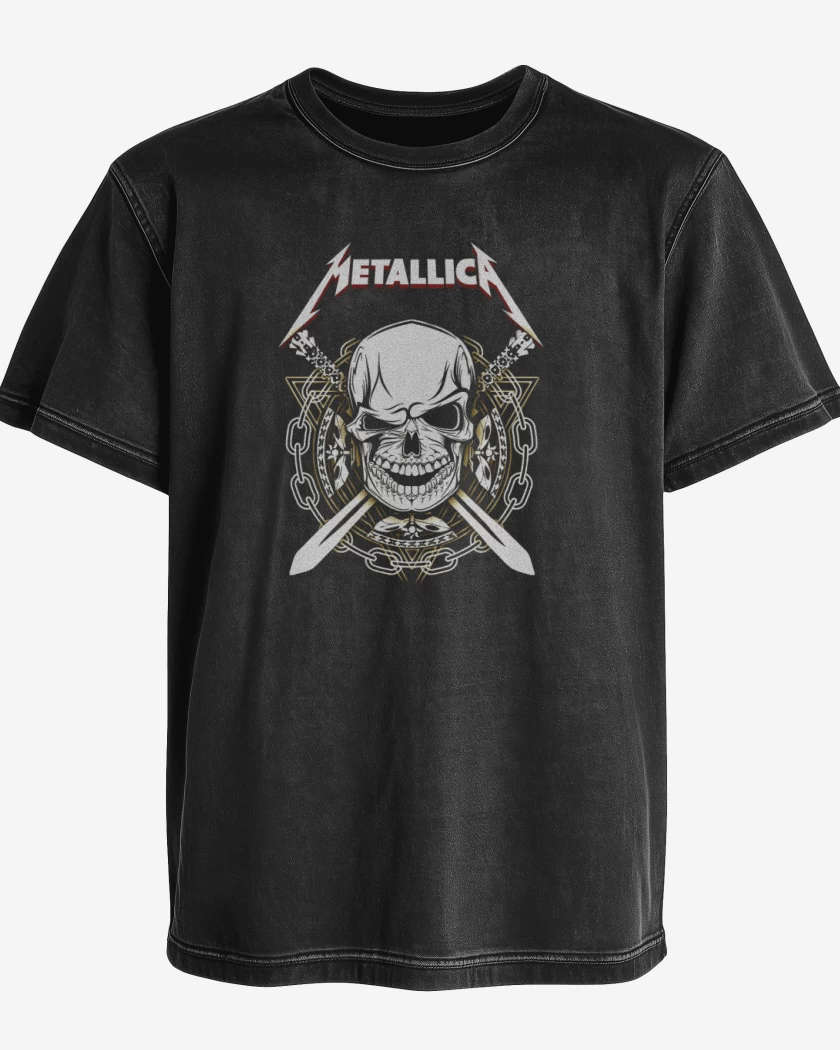 Polera desgastada Negro de Banda metal