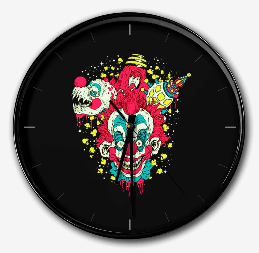 Reloj Negro de Payaso del espacio