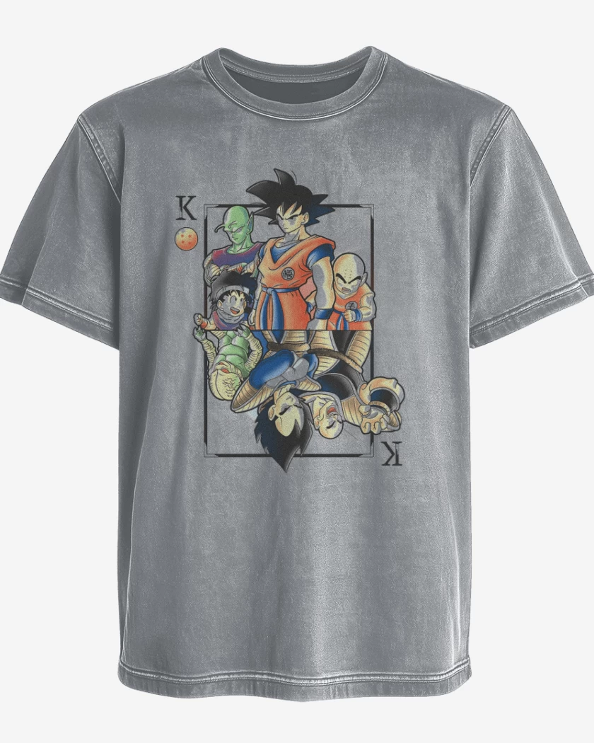 Polera desgastada Gris Melange de Dragon card