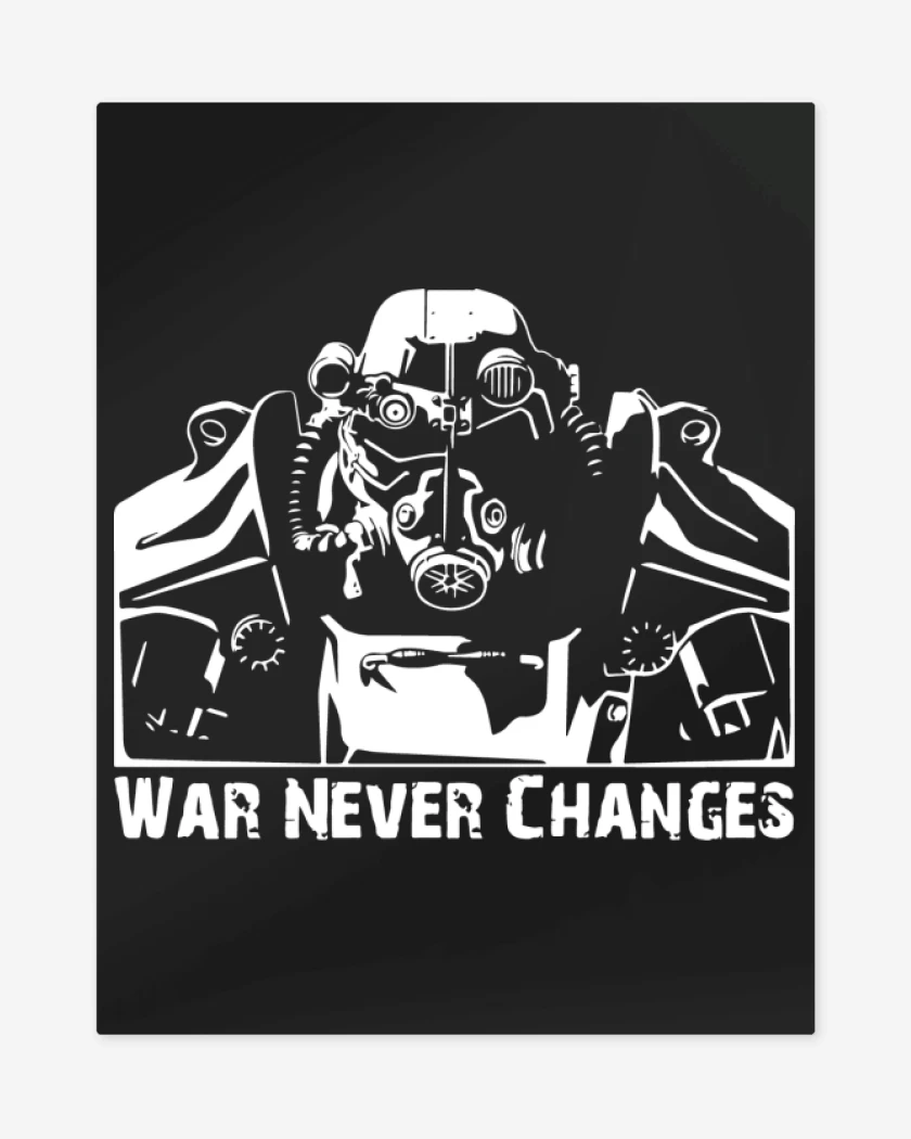 Print metalico Negro de War never changes