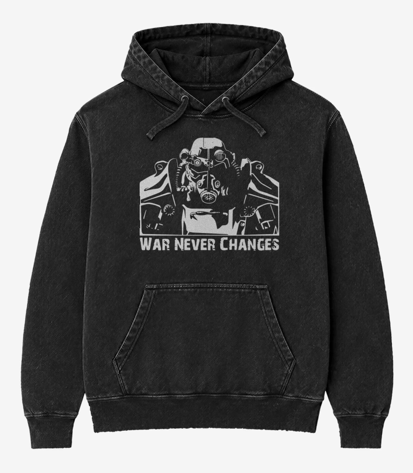 Poleron Canguro Acid Wash Negro de War never changes