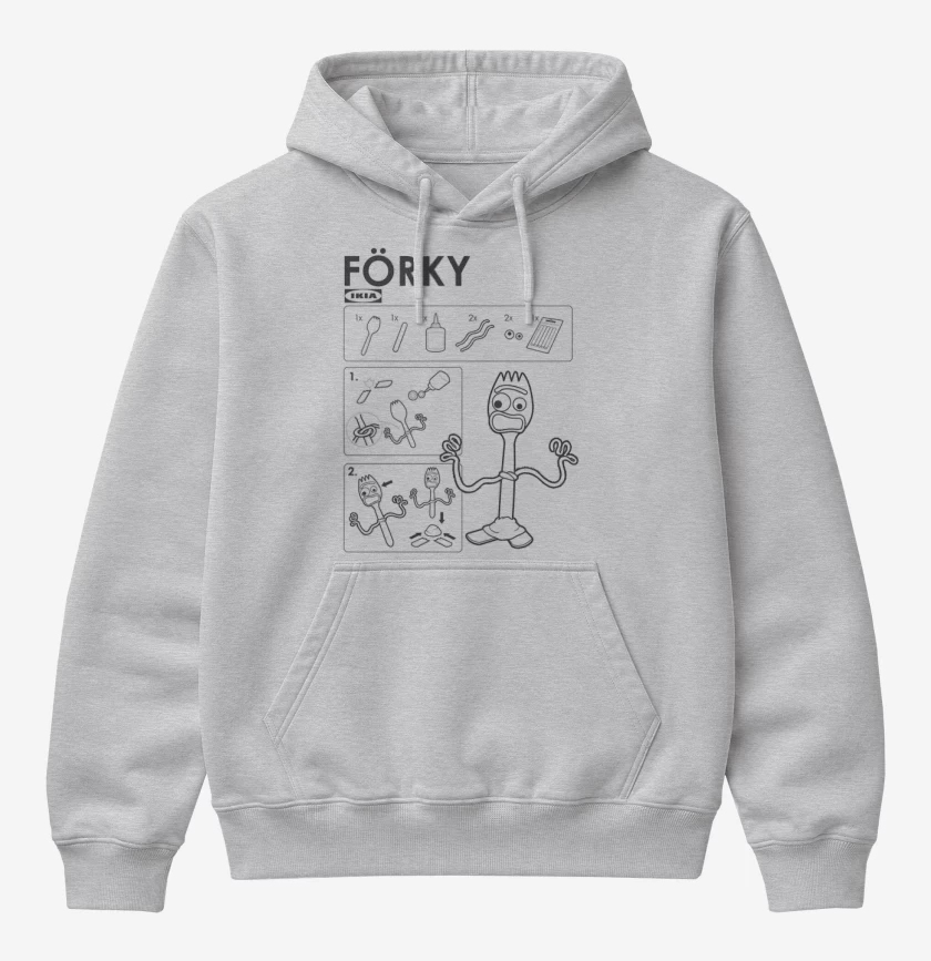 Poleron Canguro básico Gris Melange de F0rki