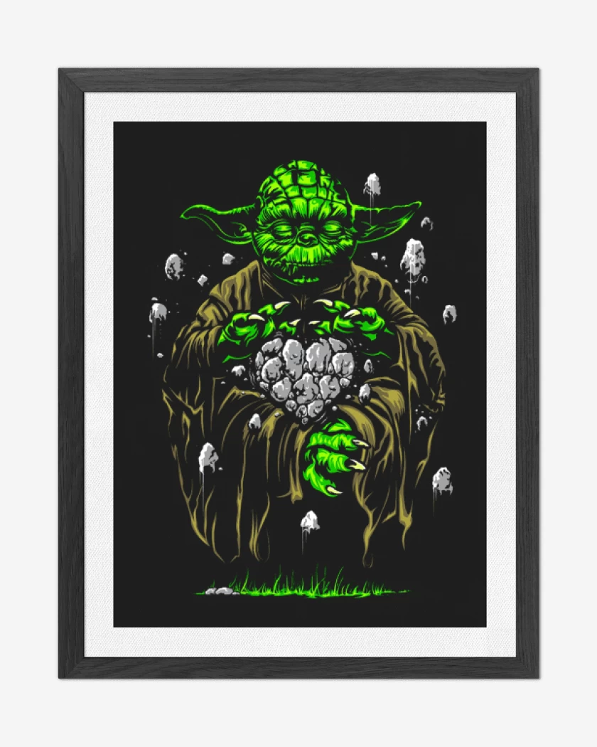 Cuadro decorativo Negro de Yoda el pulento 2 