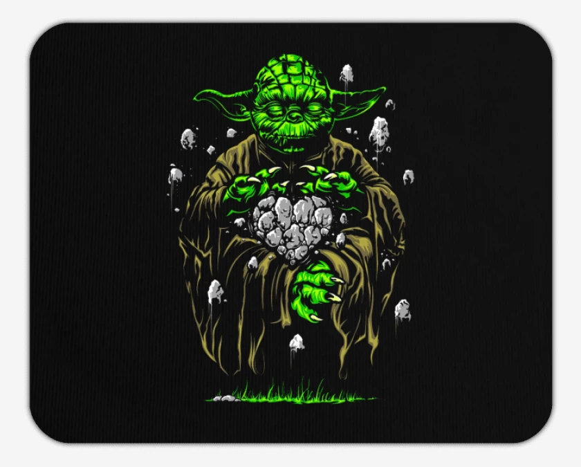 Mousepad Negro de Yoda el pulento 2 