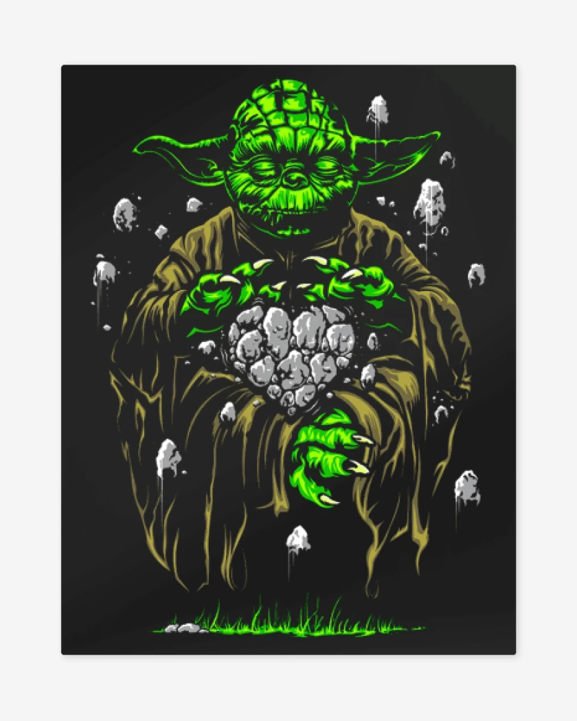 Print metalico Negro de Yoda el pulento 2 