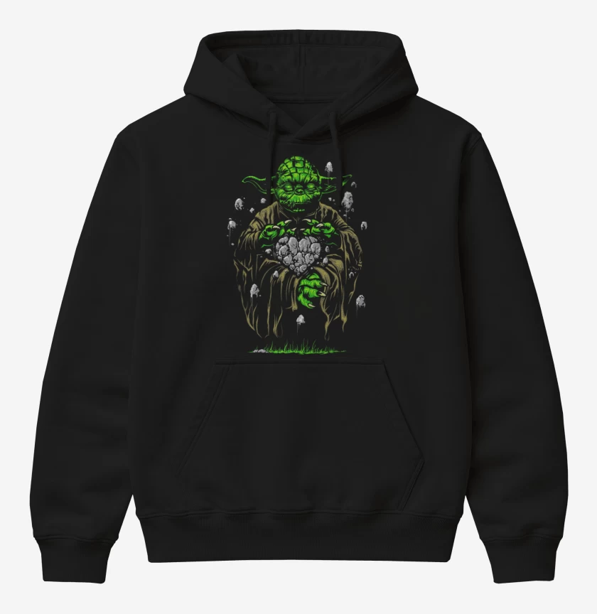 Poleron Canguro básico Negro de Yoda el pulento 2 