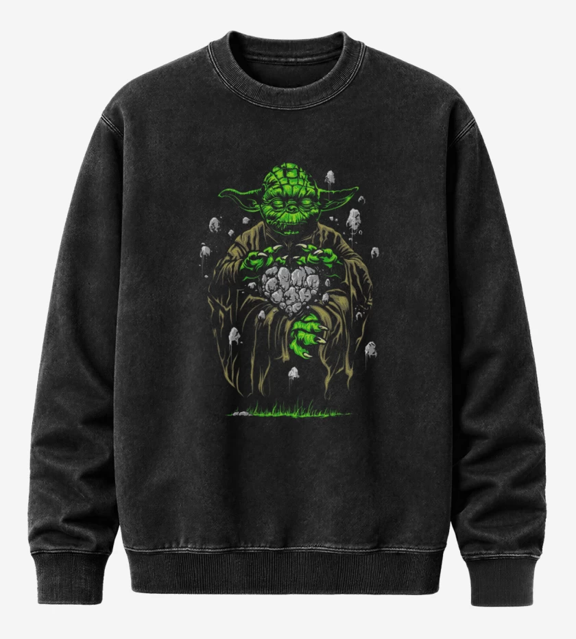 Poleron Polo Acid Wash Negro de Yoda el pulento 2 
