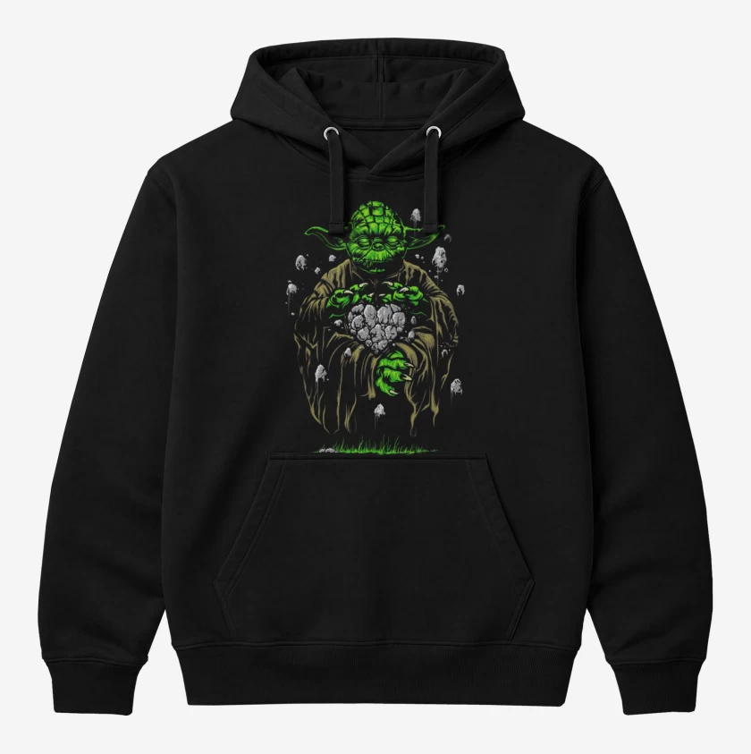 Polerón Canguro Negro de Yoda el pulento 2 