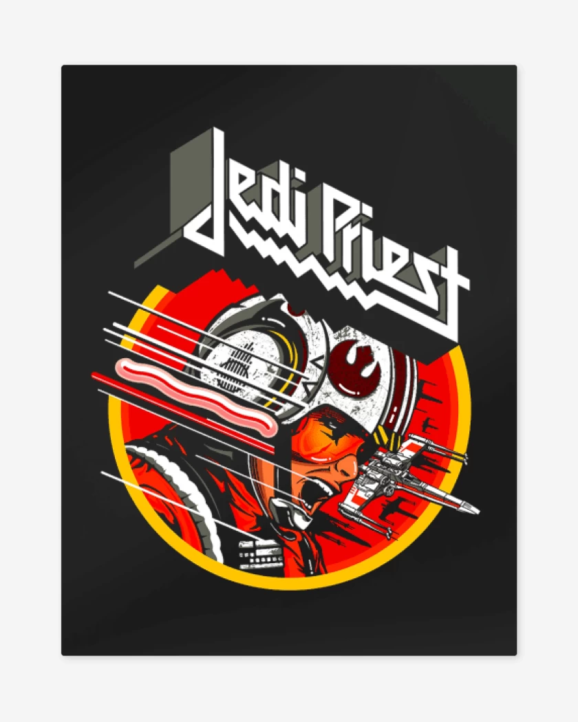 Print metalico Negro de Jedi priest