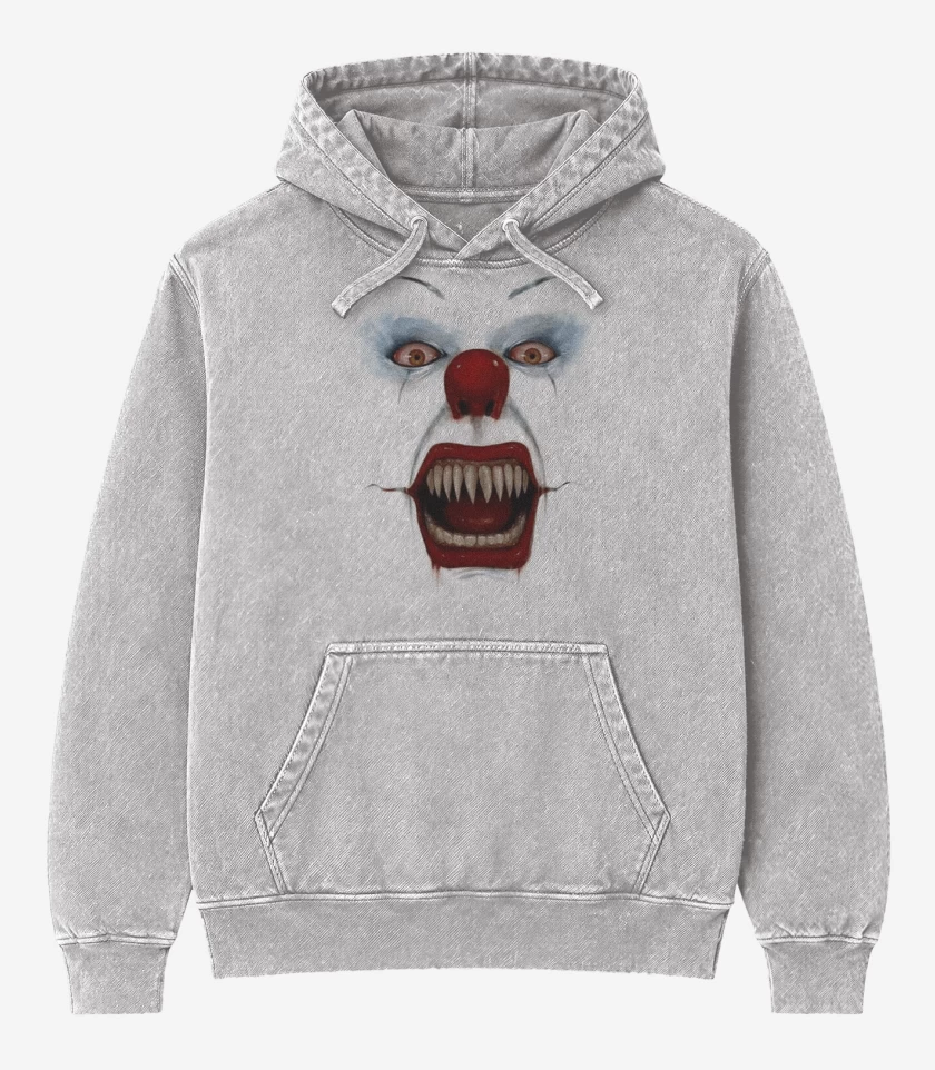 Poleron Canguro Acid Wash Gris Melange de El IT