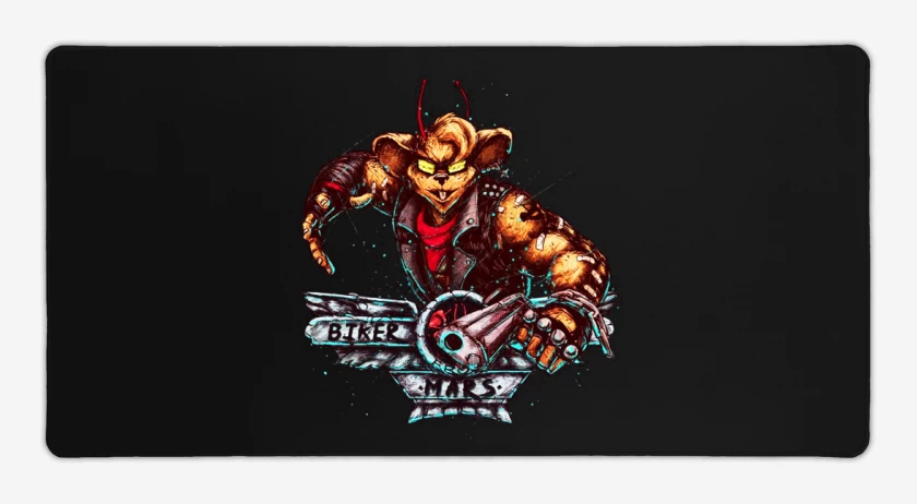 Mouse pad Gamer Negro de Biker mars from mars
