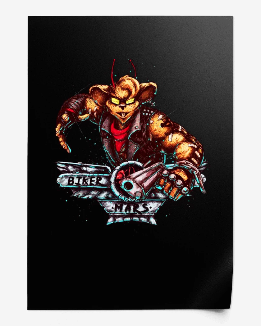 Print Negro de Biker mars from mars