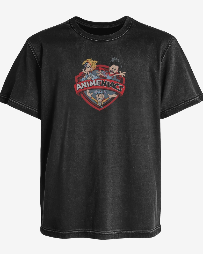 Polera desgastada Negro de Animeniacs