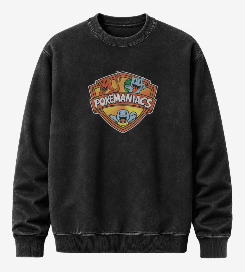 Poleron Polo Acid Wash Negro de Pokemaniacs