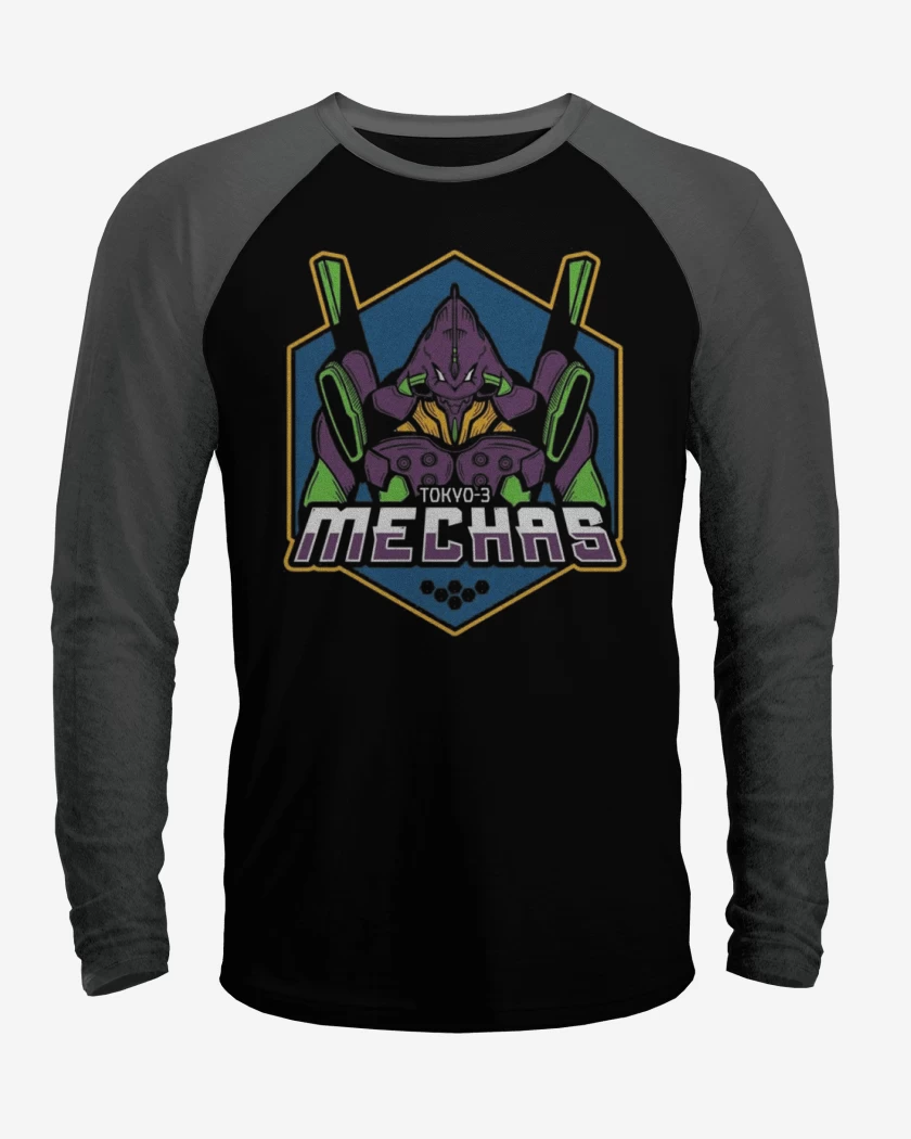 Polera Raglan Negro / Negro Heather de Eva 3 