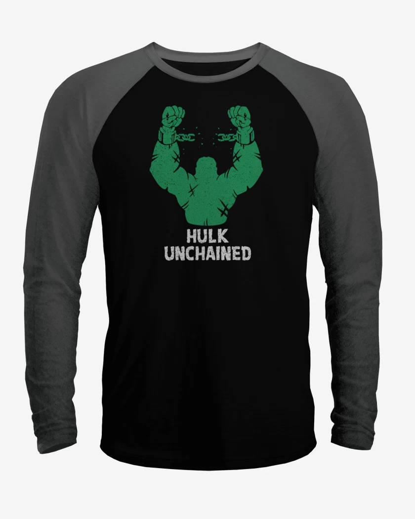 Polera Raglan Negro / Negro Heather de Hulk unchained