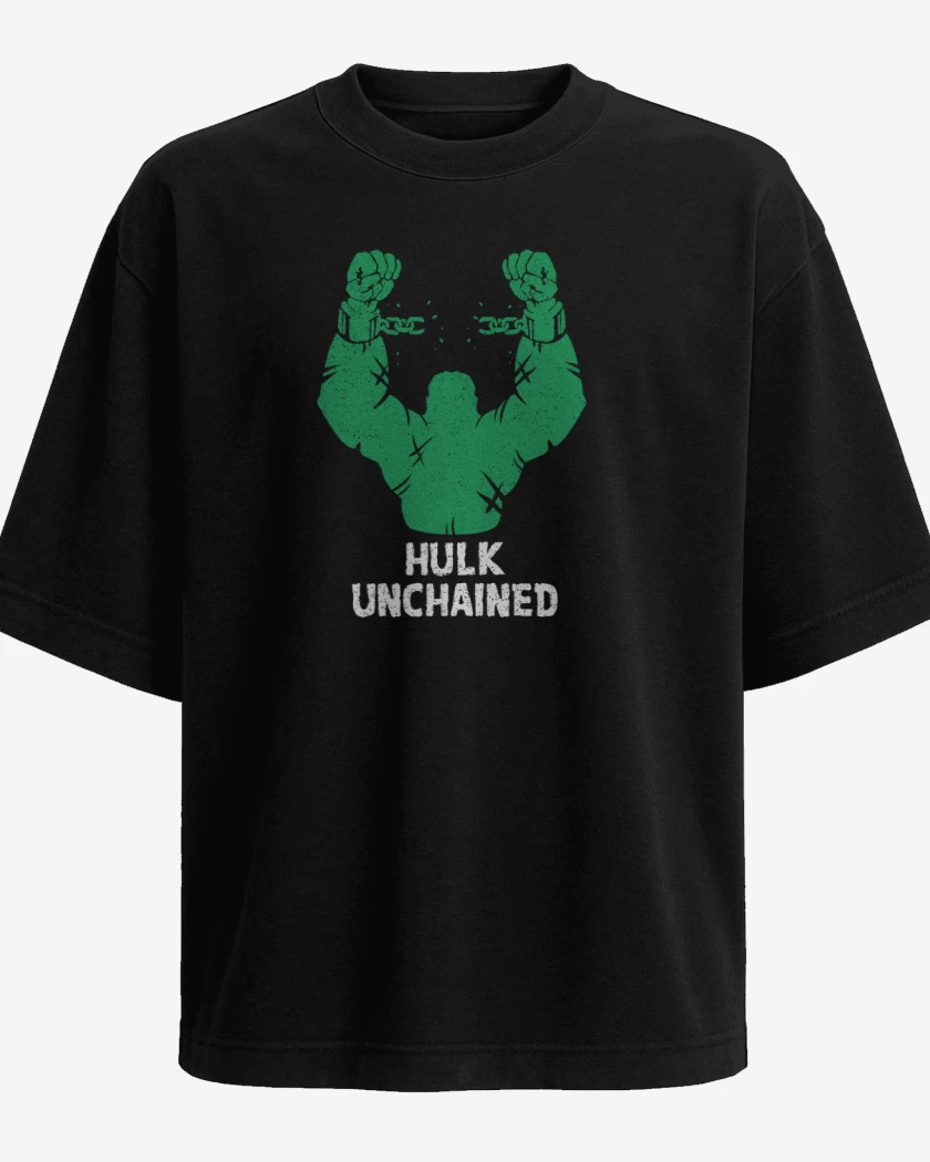 Polera Oversize Negro de Hulk unchained